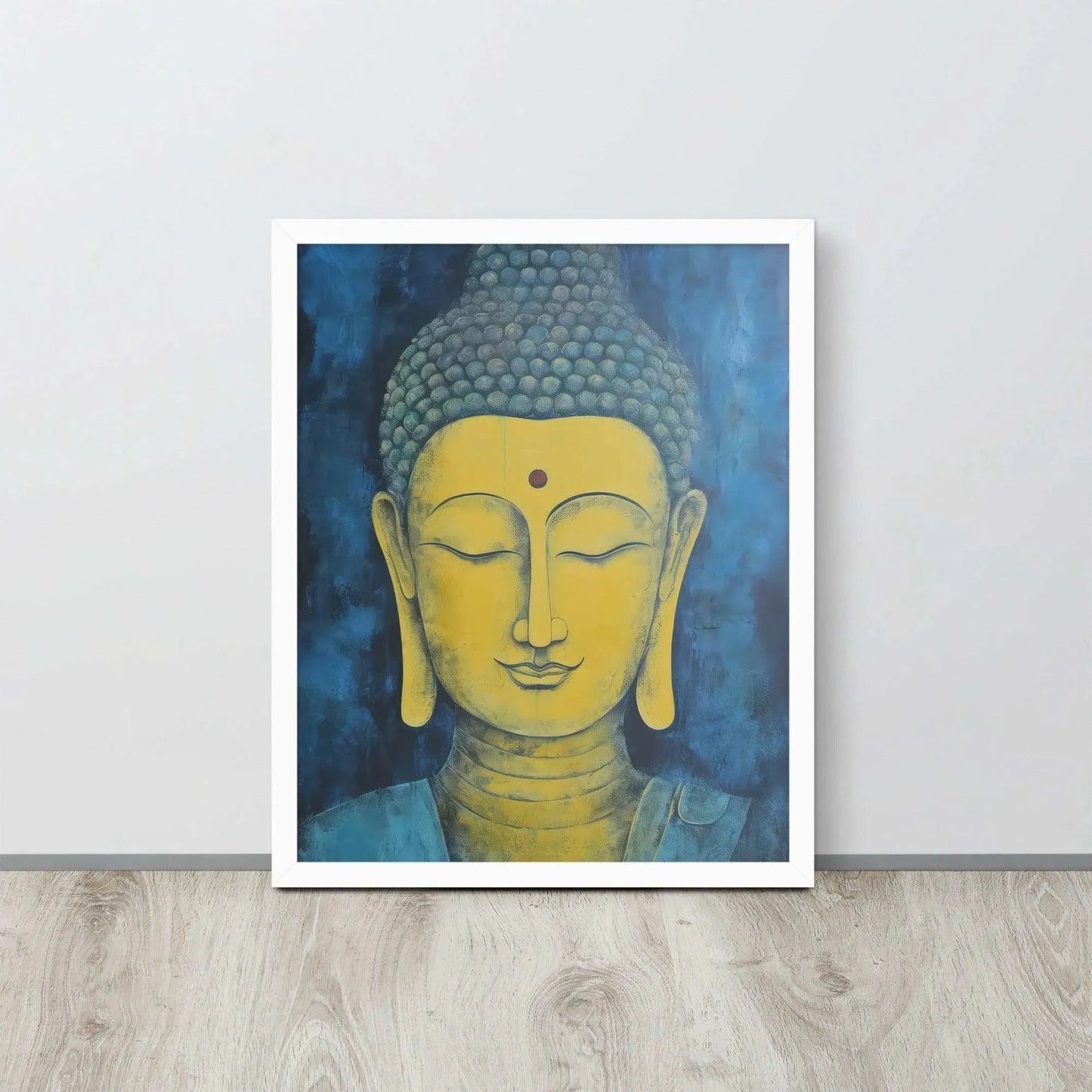 Golden Happy Buddha Framed Print: Radiate Positivity – ZenArtBliss -ZenArtBliss