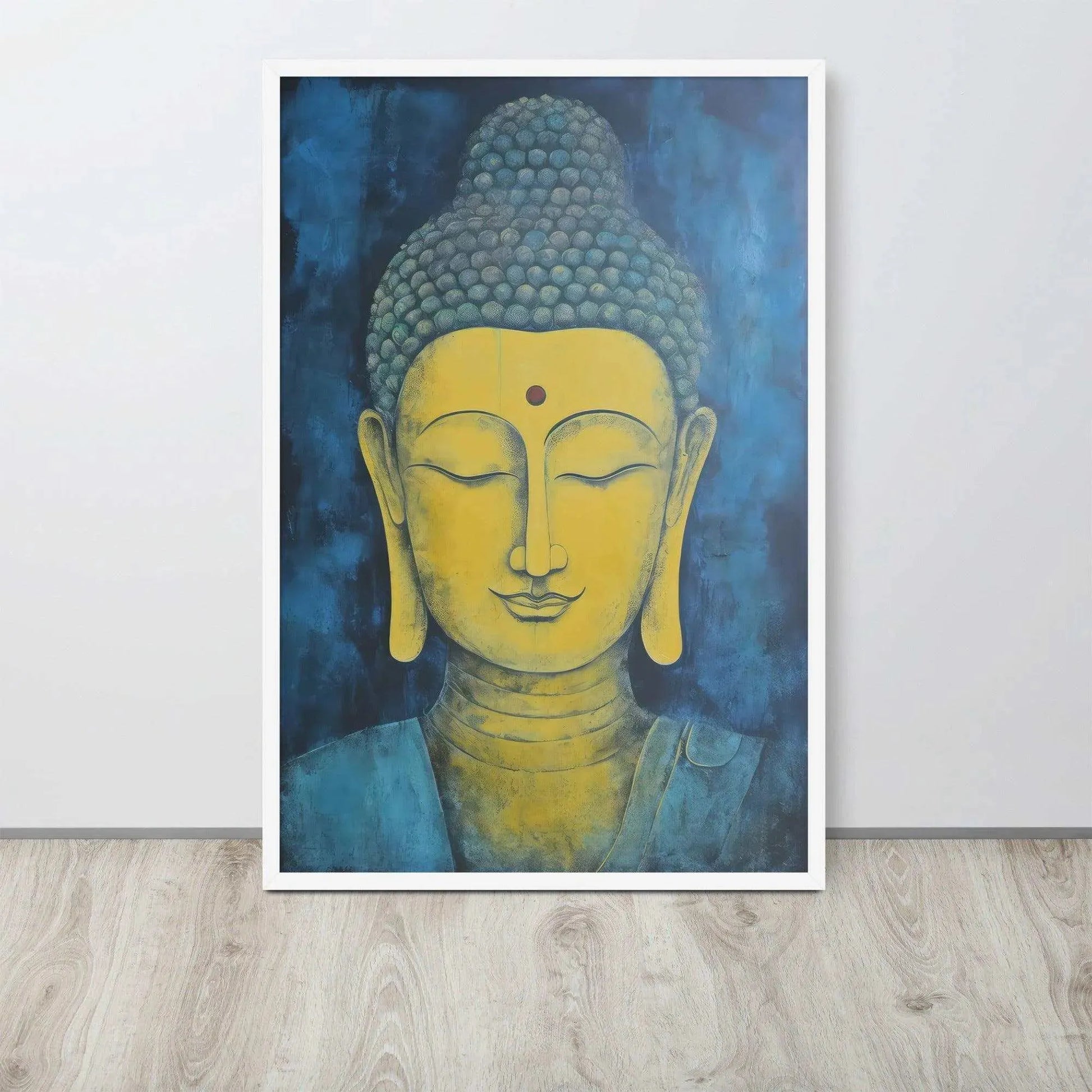 Golden Happy Buddha Framed Print: Radiate Positivity – ZenArtBliss -ZenArtBliss