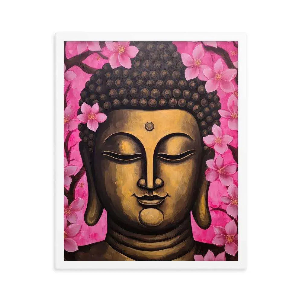 Golden Zen Buddha Framed Print: Wisdom & Tranquility– ZenArtBliss -ZenArtBliss