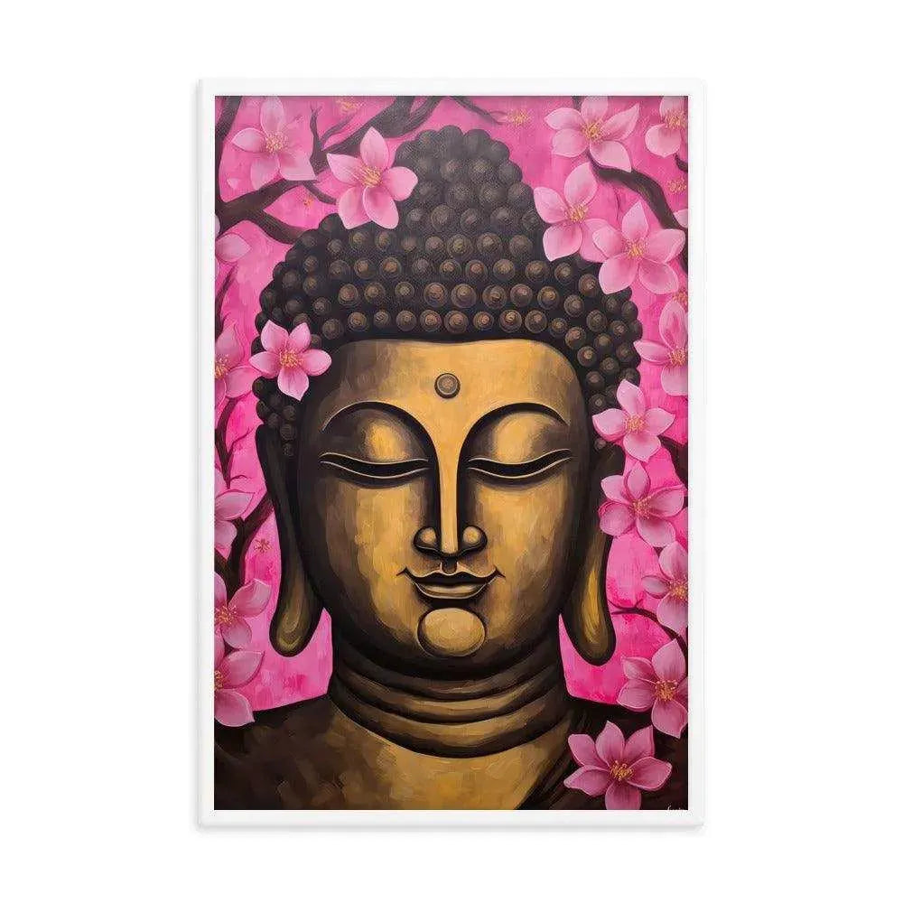 Golden Zen Buddha Framed Print: Wisdom & Tranquility– ZenArtBliss -ZenArtBliss