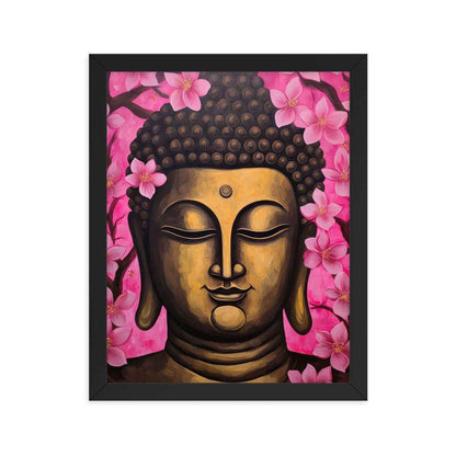 Golden Zen Buddha Framed Print: Wisdom & Tranquility– ZenArtBliss -ZenArtBliss