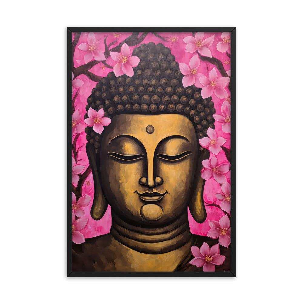 Golden Zen Buddha Framed Print: Wisdom & Tranquility– ZenArtBliss -ZenArtBliss