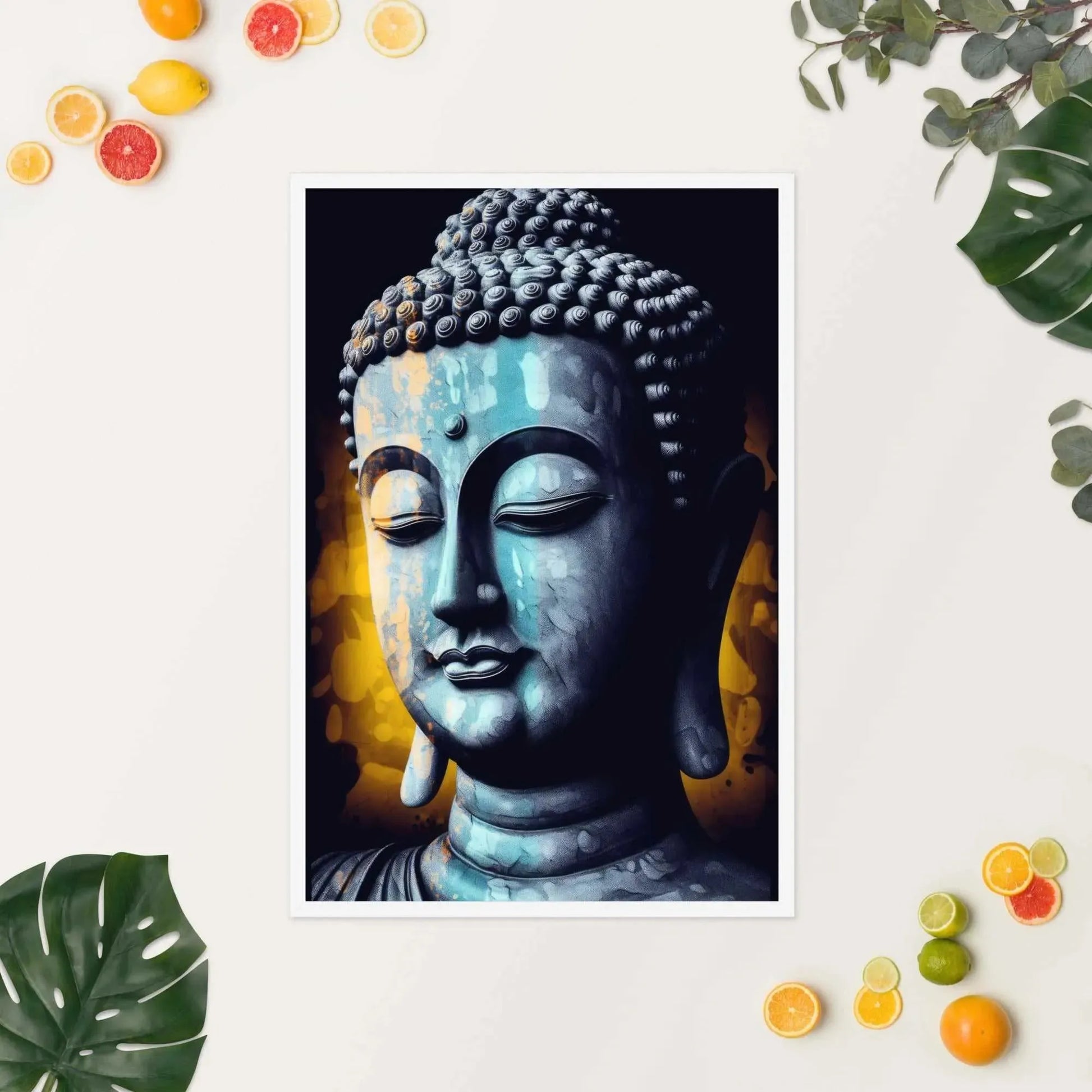 Inner Peace Art - Calming Blue Textured Print with Sustainable Frame -ZenArtBliss