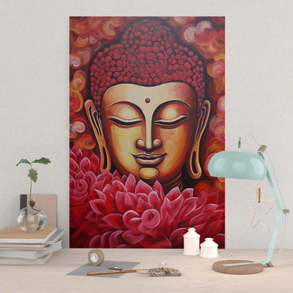 Joyful Awakening - Smiling Buddha with Lotus Poster -ZenArtBliss