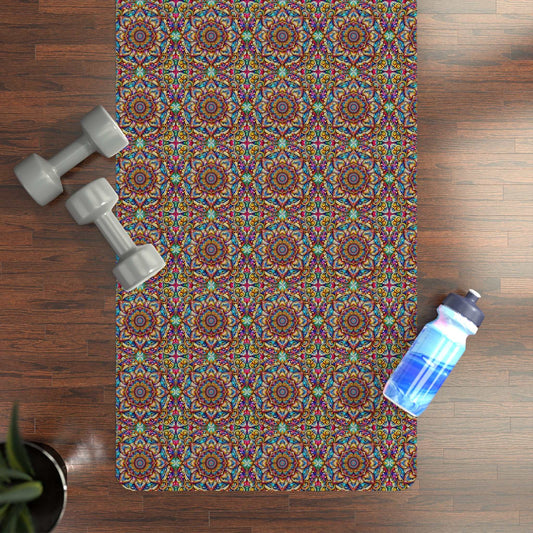 Kaleidoscope Bliss Mandala Yoga Mat 🌈🧘‍♀️Non-Slip Rubber for Deep Mindfulness -ZenArtBliss