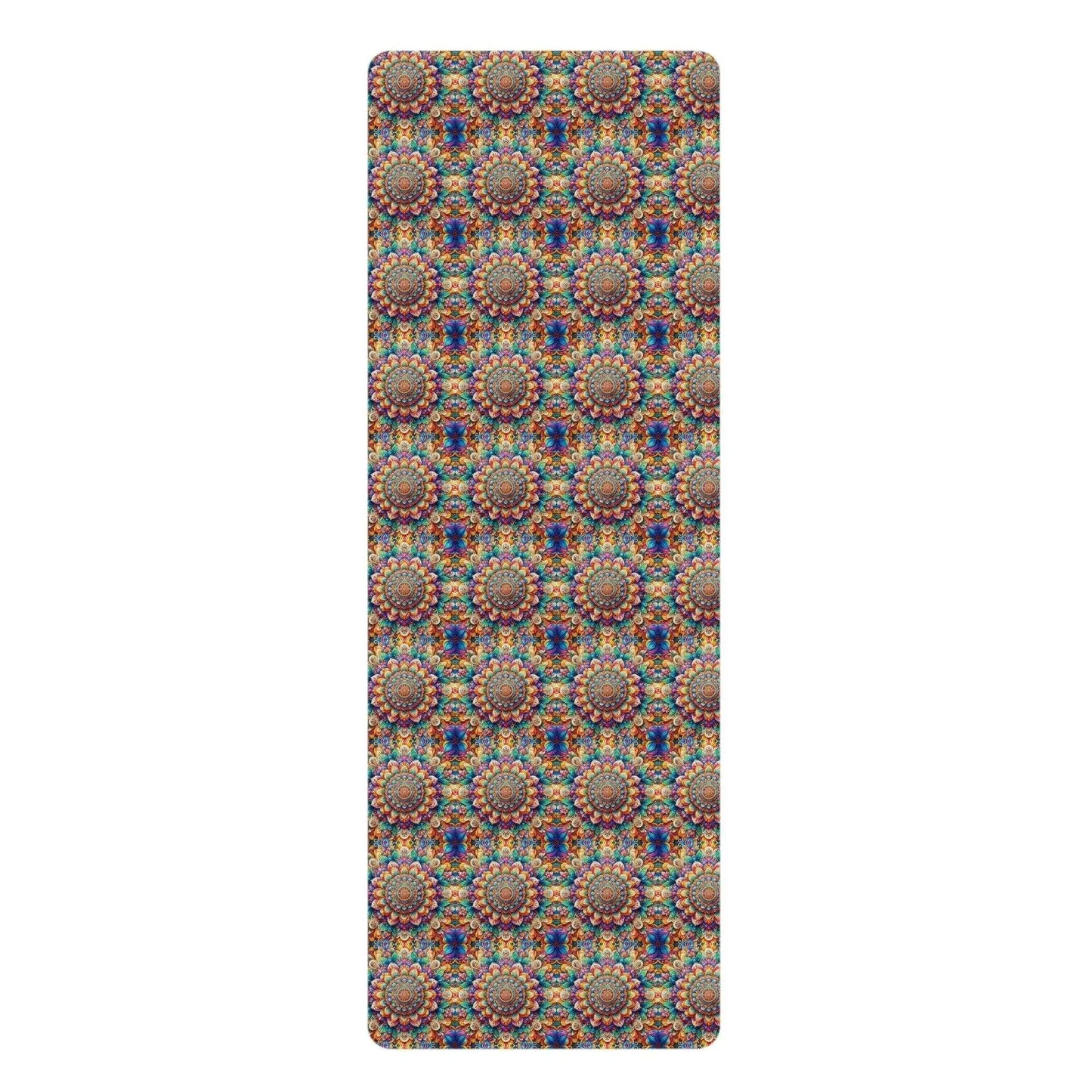 Kaleidoscope Dreams Mandala Yoga Mat Sustainable Rubber Non-Slip Large for Women Men -ZenArtBliss