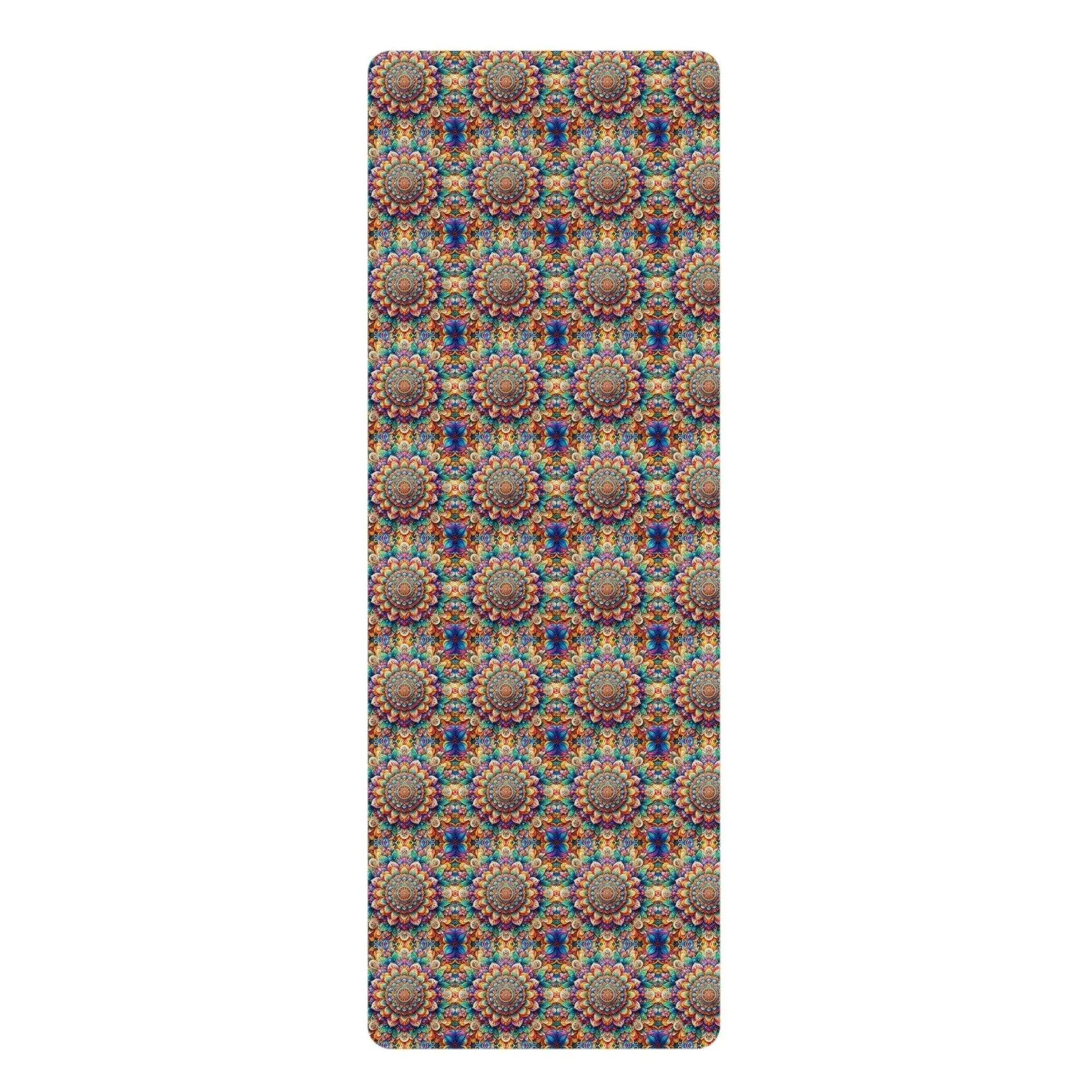 Kaleidoscope Dreams Mandala Yoga Mat Sustainable Rubber Non-Slip Large for Women Men -ZenArtBliss