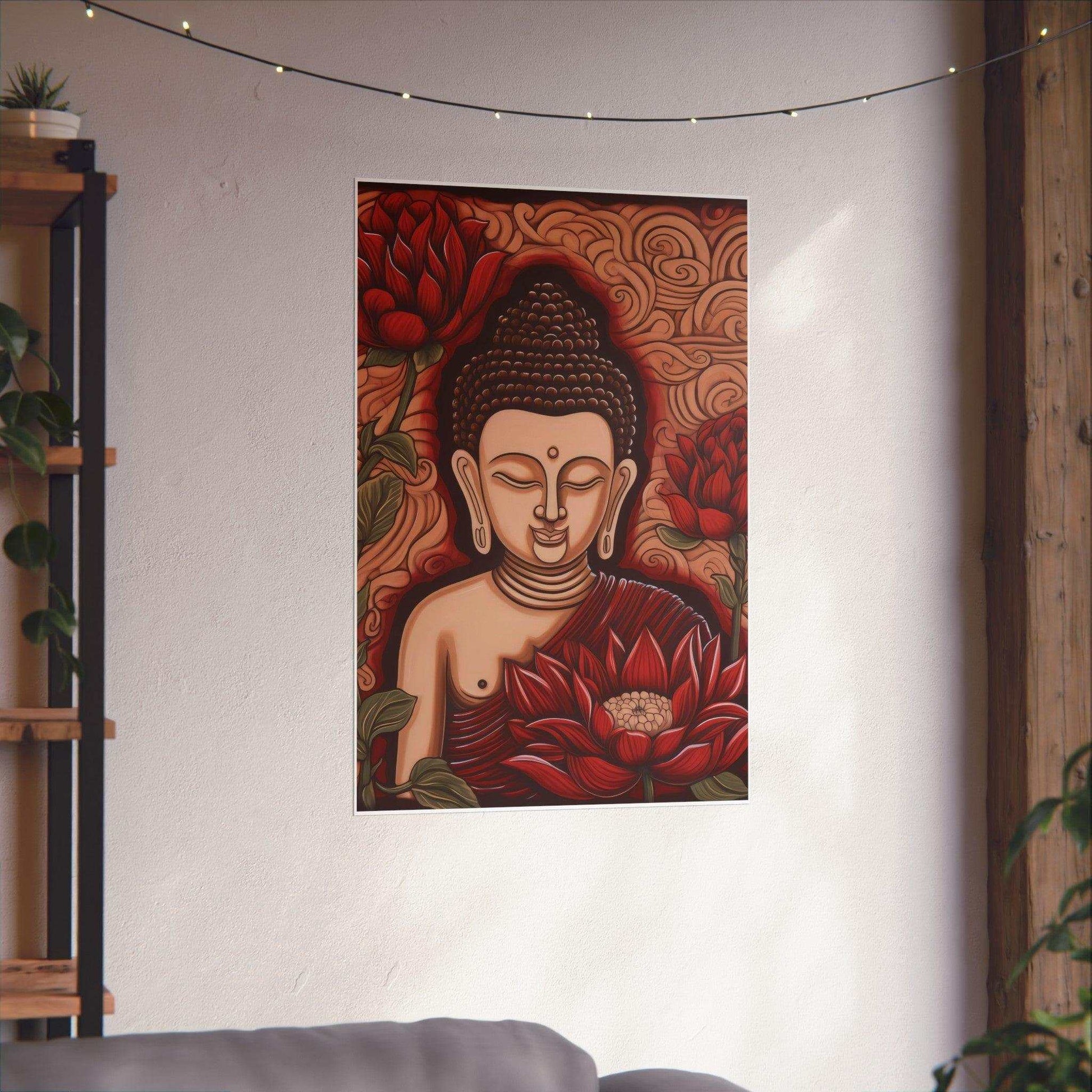 Lotus Enlightenment - Serene Buddha and Lotus Wall Art -ZenArtBliss
