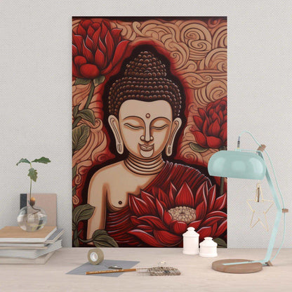 Lotus Enlightenment - Serene Buddha and Lotus Wall Art -ZenArtBliss