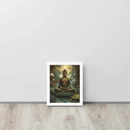 Lotus Flower Painting Framed Print – ZenArtBliss.com (Find Peace in a Forest Sanctuary) -ZenArtBliss