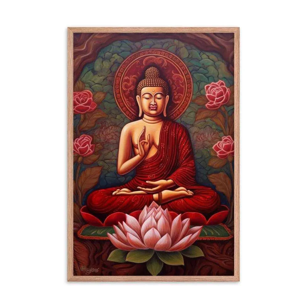 Lotus Flower Painting Framed Print – ZenArtBliss.com