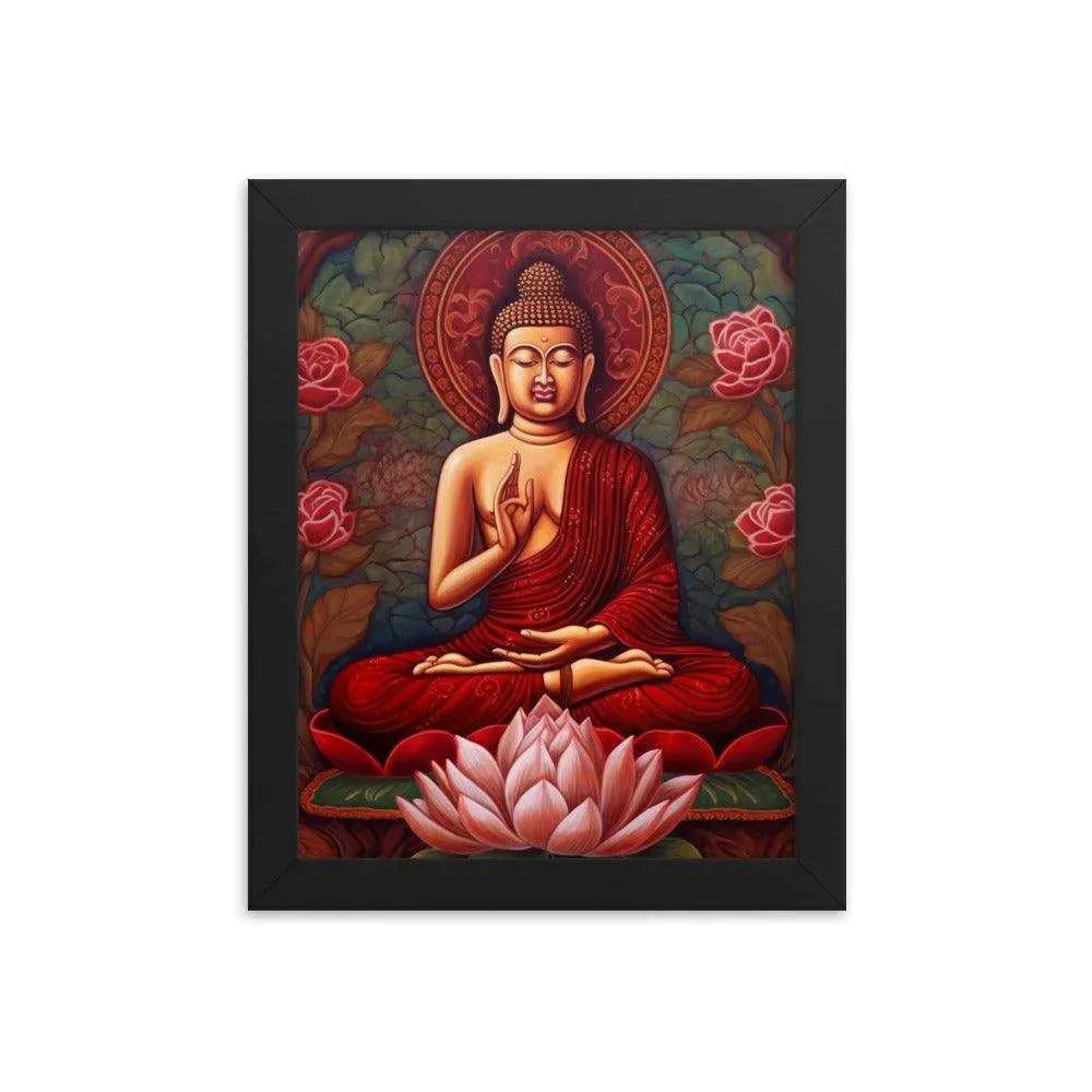 Lotus Flower Painting Framed Print – ZenArtBliss.com