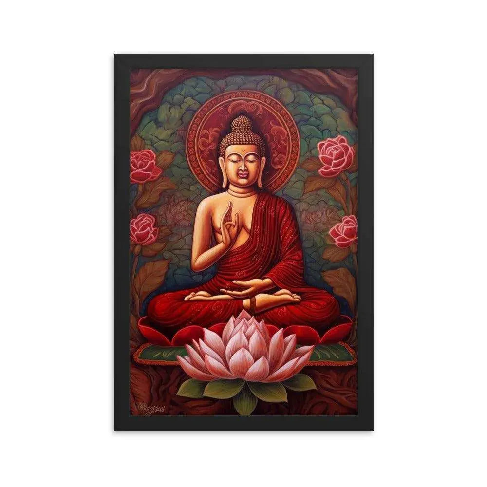 Lotus Flower Painting Framed Print – ZenArtBliss.com