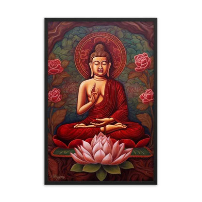 Lotus Flower Painting Framed Print – ZenArtBliss.com