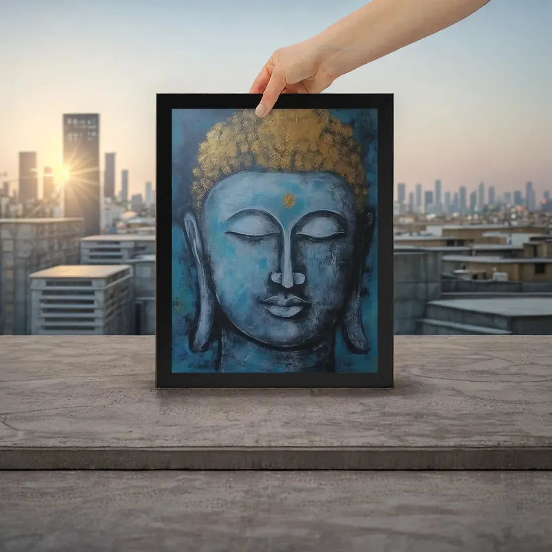 Meditation Space: Blue Buddha Print – ZenArtBliss -ZenArtBliss