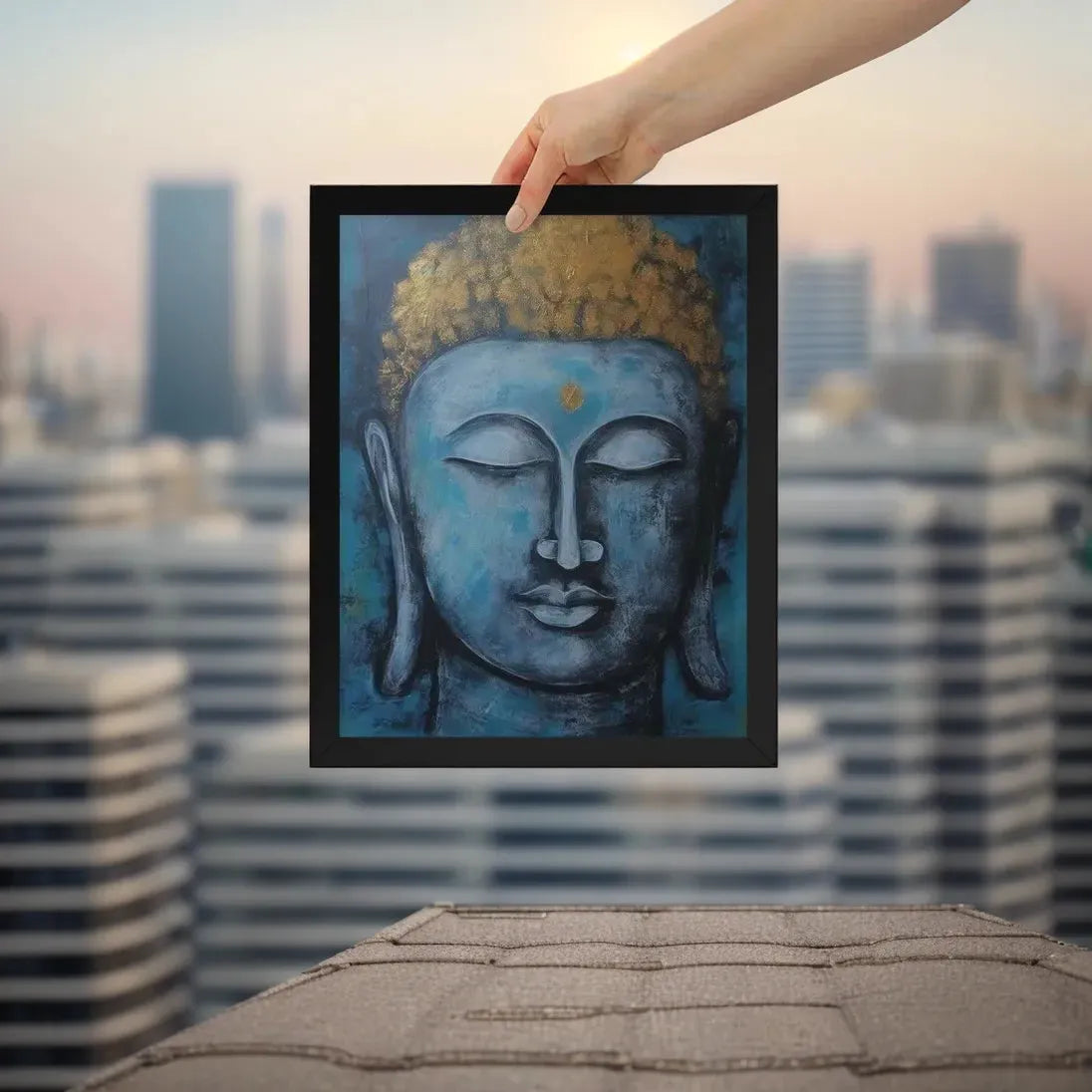 Meditation Space: Blue Buddha Print – ZenArtBliss -ZenArtBliss