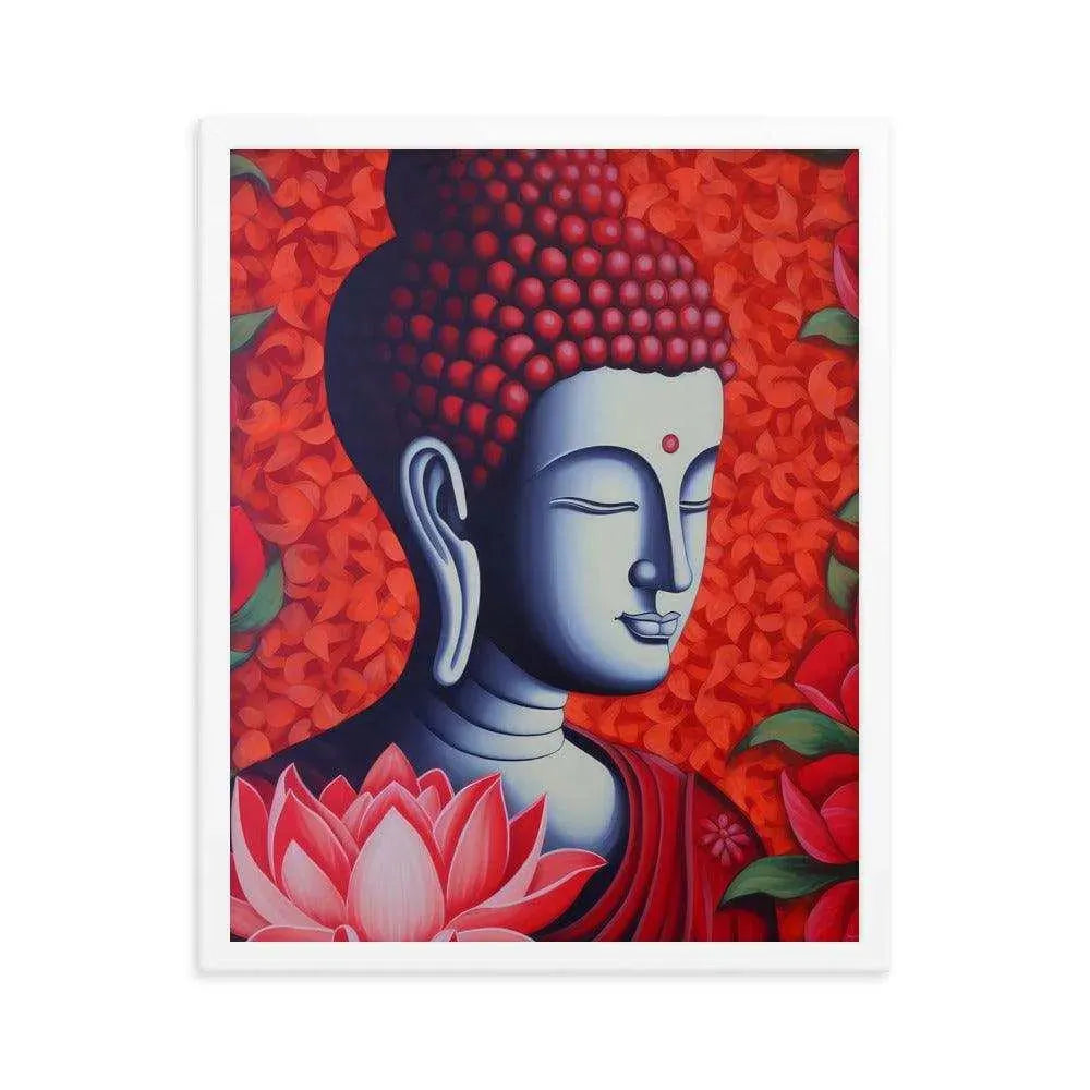 Modern Buddha framed Print: Lotus & Calm Energy – ZenArtBliss -ZenArtBliss