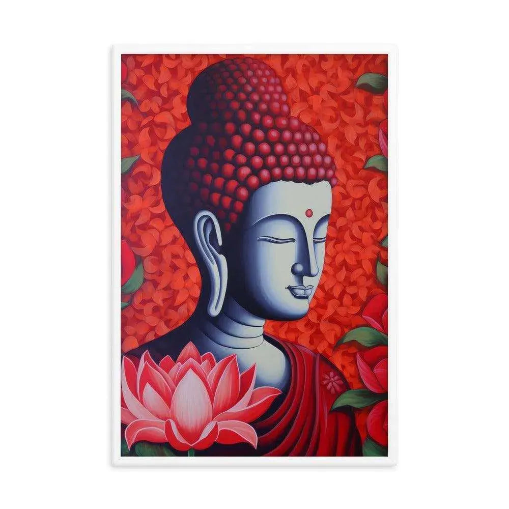 Modern Buddha framed Print: Lotus & Calm Energy – ZenArtBliss -ZenArtBliss