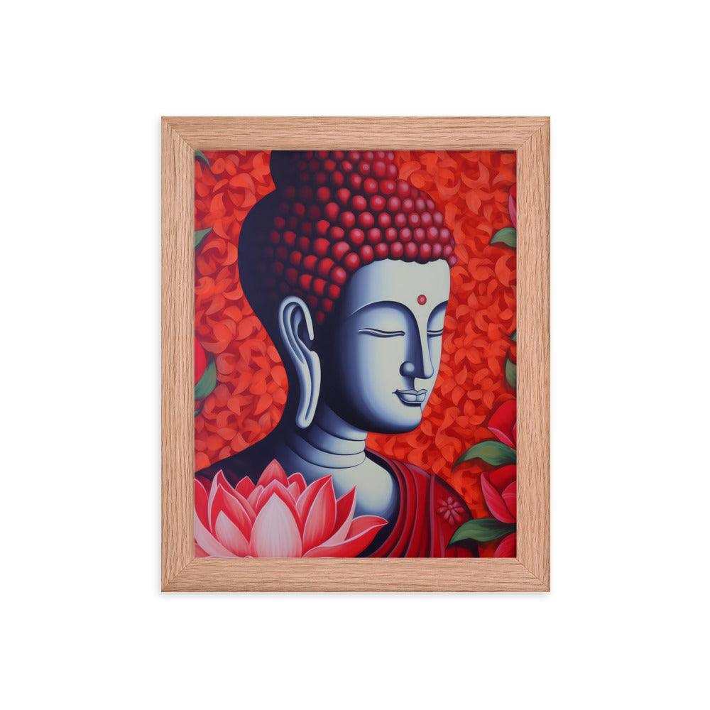 Modern Buddha framed Print: Lotus & Calm Energy – ZenArtBliss -ZenArtBliss
