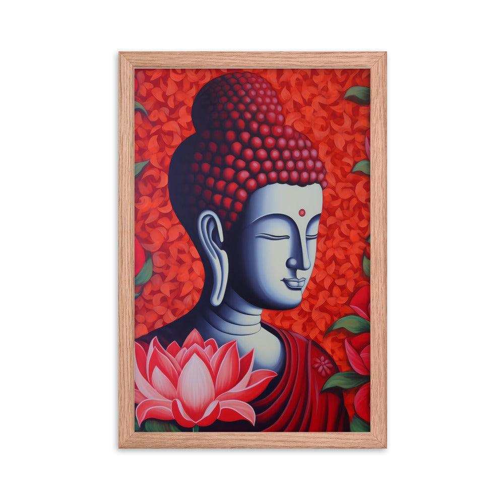 Modern Buddha framed Print: Lotus & Calm Energy – ZenArtBliss -ZenArtBliss