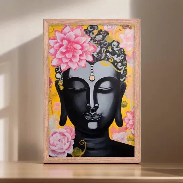 Modern Buddha Tibetan Art: Pop of Pink – ZenArtBliss -ZenArtBliss