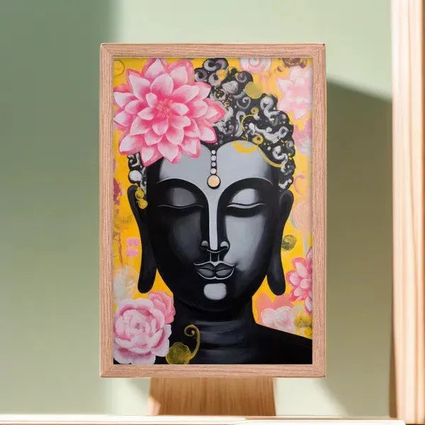 Modern Buddha Tibetan Art: Pop of Pink – ZenArtBliss -ZenArtBliss