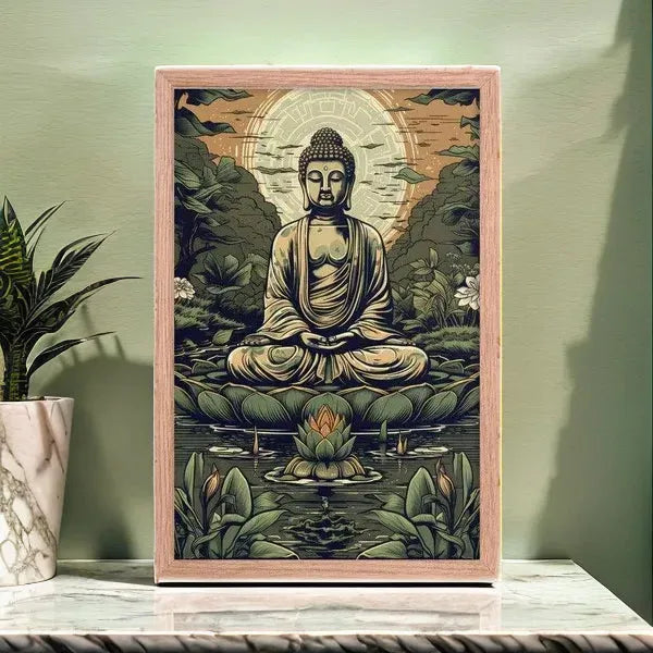 Nature-Inspired Buddha: Zen Bedroom Framed Print – ZenArtBliss -ZenArtBliss