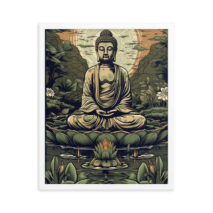Nature-Inspired Buddha: Zen Bedroom Framed Print – ZenArtBliss -ZenArtBliss