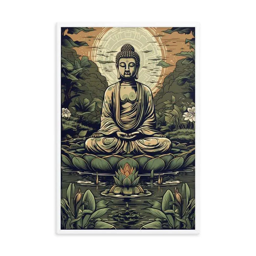 Nature-Inspired Buddha: Zen Bedroom Framed Print – ZenArtBliss -ZenArtBliss