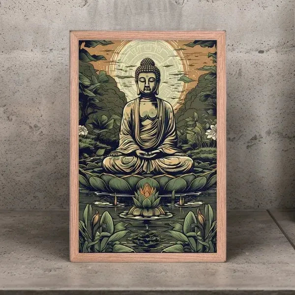 Nature-Inspired Buddha: Zen Bedroom Framed Print – ZenArtBliss -ZenArtBliss