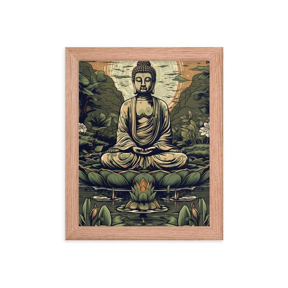 Nature-Inspired Buddha: Zen Bedroom Framed Print – ZenArtBliss -ZenArtBliss
