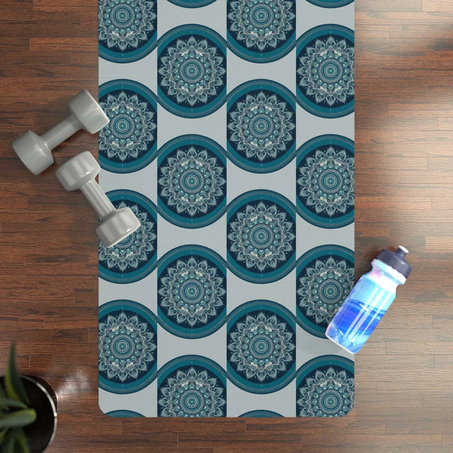 Ocean Waves Mandala Yoga Mat 🌊🌀 sustainable A Yoga Mat Inspired by Buddha Zen Yoga Mat -ZenArtBliss