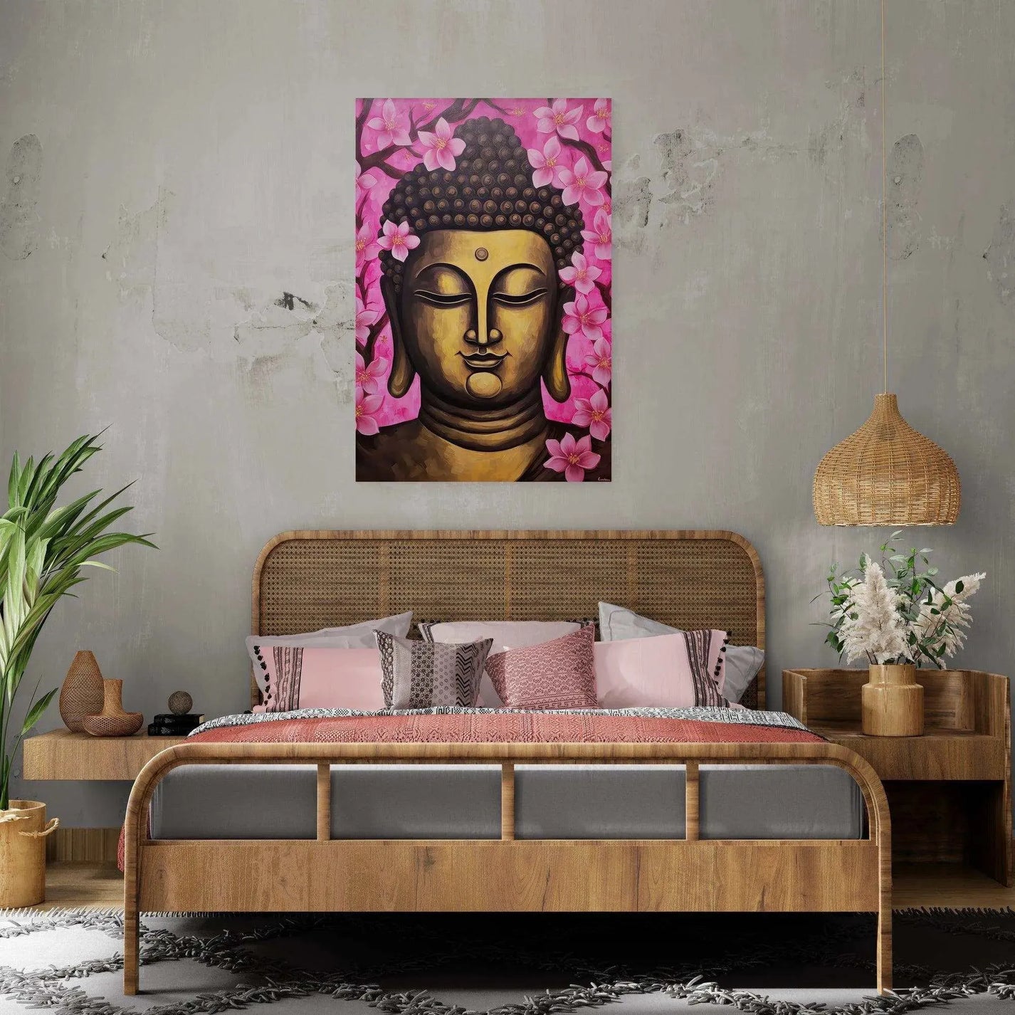 Oklahoma Zen Chill - Cozy Golden Buddha & Blossoms Poster – Zenartbliss