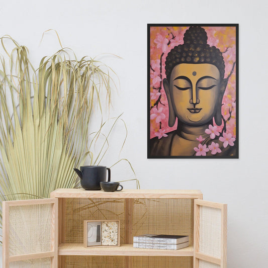 Pink & Gold Tibetan Buddha Framed Print – ZenArtBliss -ZenArtBliss
