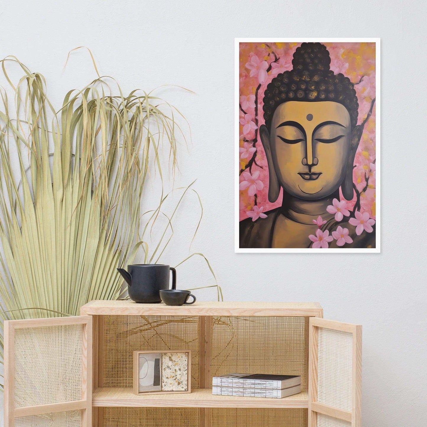 Pink & Gold Tibetan Buddha Framed Print – ZenArtBliss -ZenArtBliss