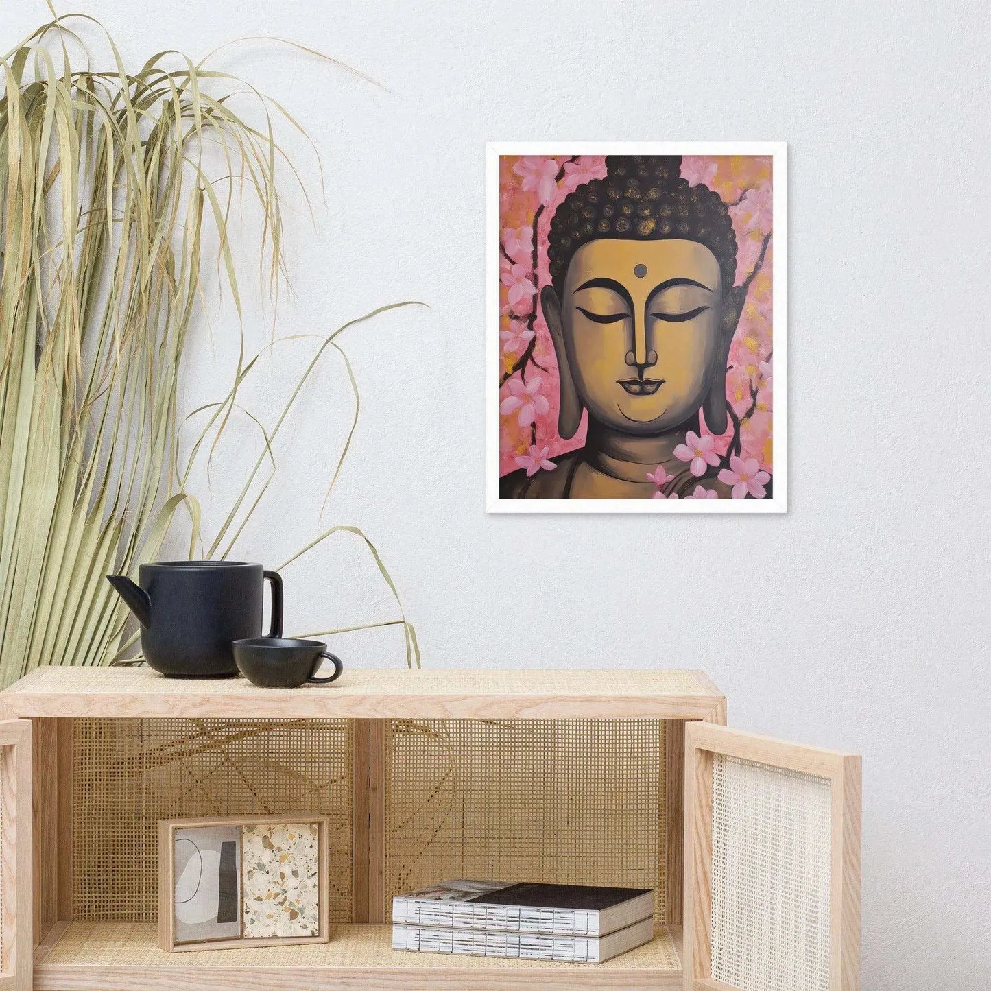 Pink & Gold Tibetan Buddha Framed Print – ZenArtBliss -ZenArtBliss