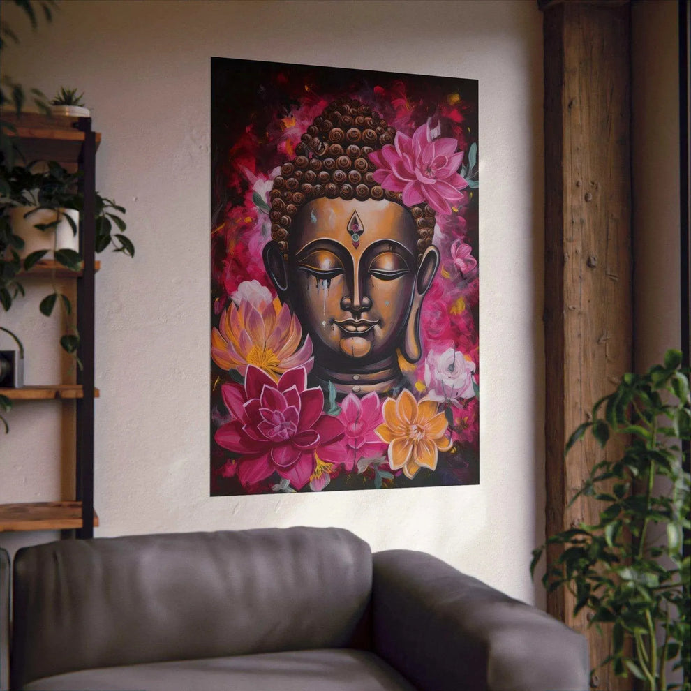 Nirvana Poster - Spiritual pink Zen buddha Artwork – Zenartbliss