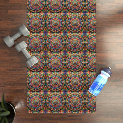 Rainbow Radiance Mandala Yoga Mat 🌈✨ Buddha Zen Inspired Yoga Mat -ZenArtBliss