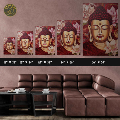 red buddha painting measurements