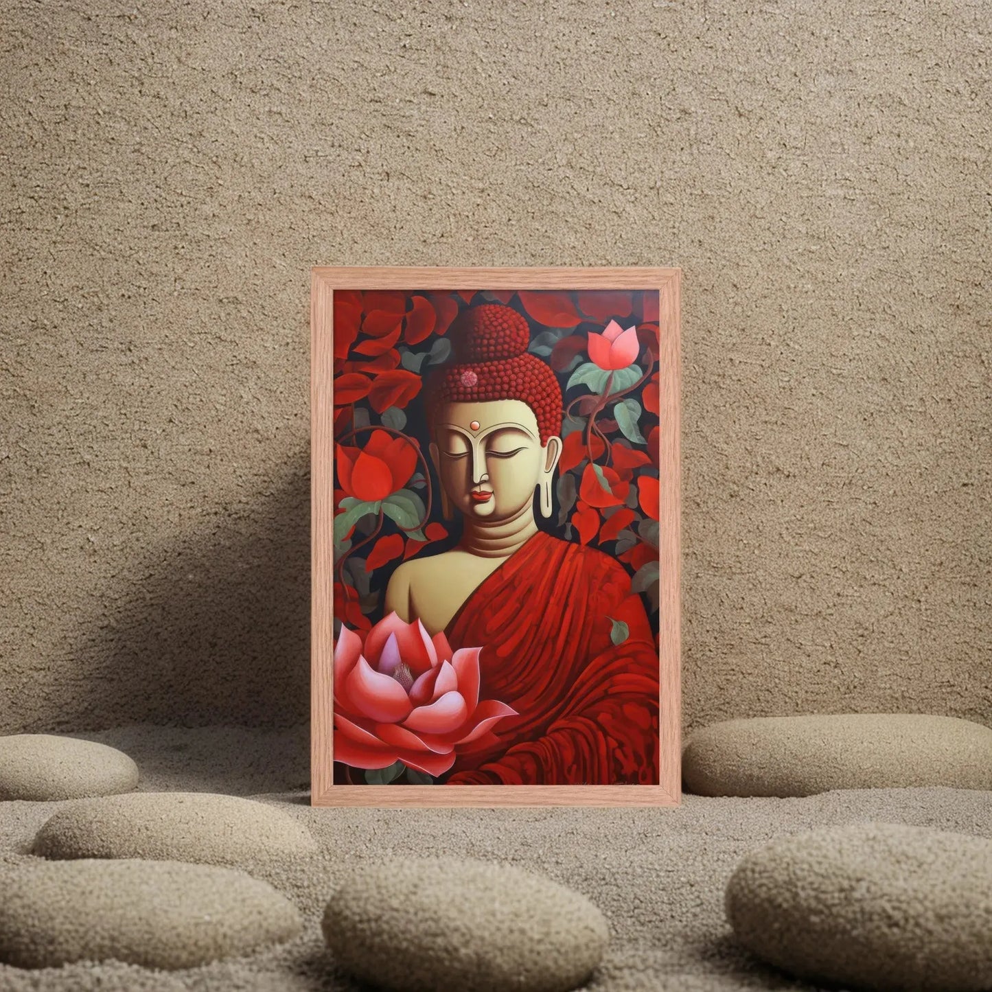 Red Buddha Painting - ZenArtBliss.com | Find Tranquility in a Sea of Red -ZenArtBliss