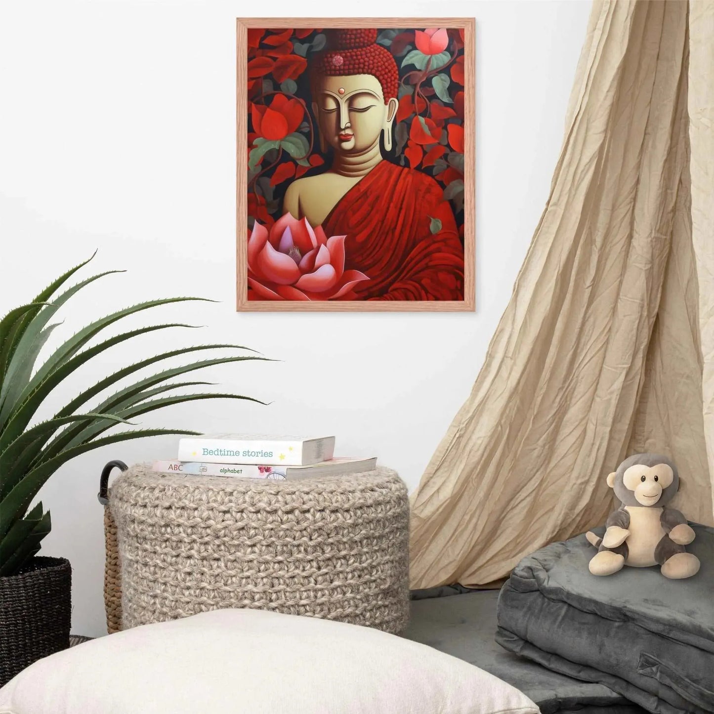 Red Buddha Painting - ZenArtBliss.com | Find Tranquility in a Sea of Red -ZenArtBliss