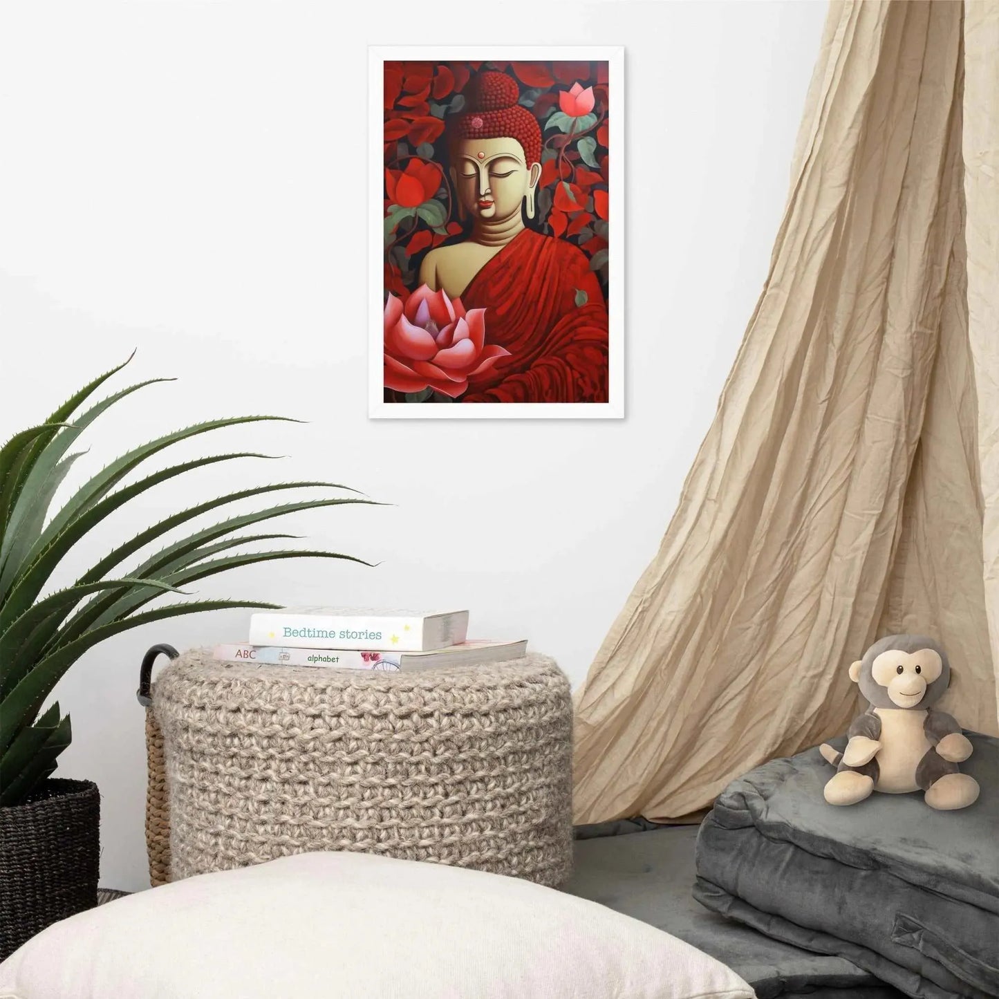 Red Buddha Painting - ZenArtBliss.com | Find Tranquility in a Sea of Red -ZenArtBliss