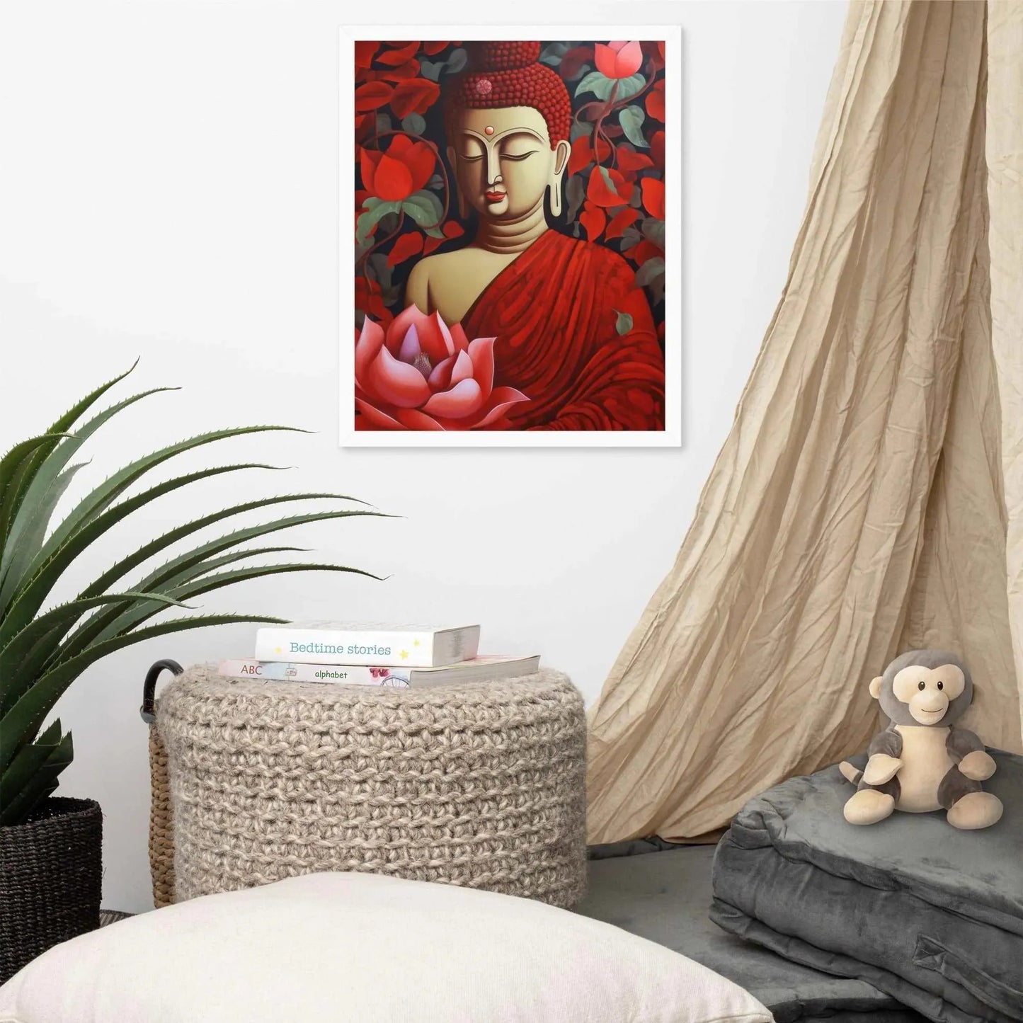 Red Buddha Painting - ZenArtBliss.com | Find Tranquility in a Sea of Red -ZenArtBliss