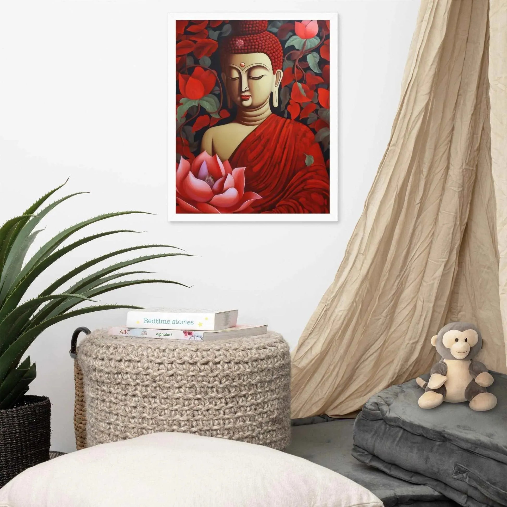 Red Buddha Painting - ZenArtBliss.com | Find Tranquility in a Sea of Red -ZenArtBliss