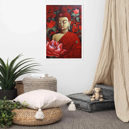 Red Buddha Painting - ZenArtBliss.com | Find Tranquility in a Sea of Red -ZenArtBliss