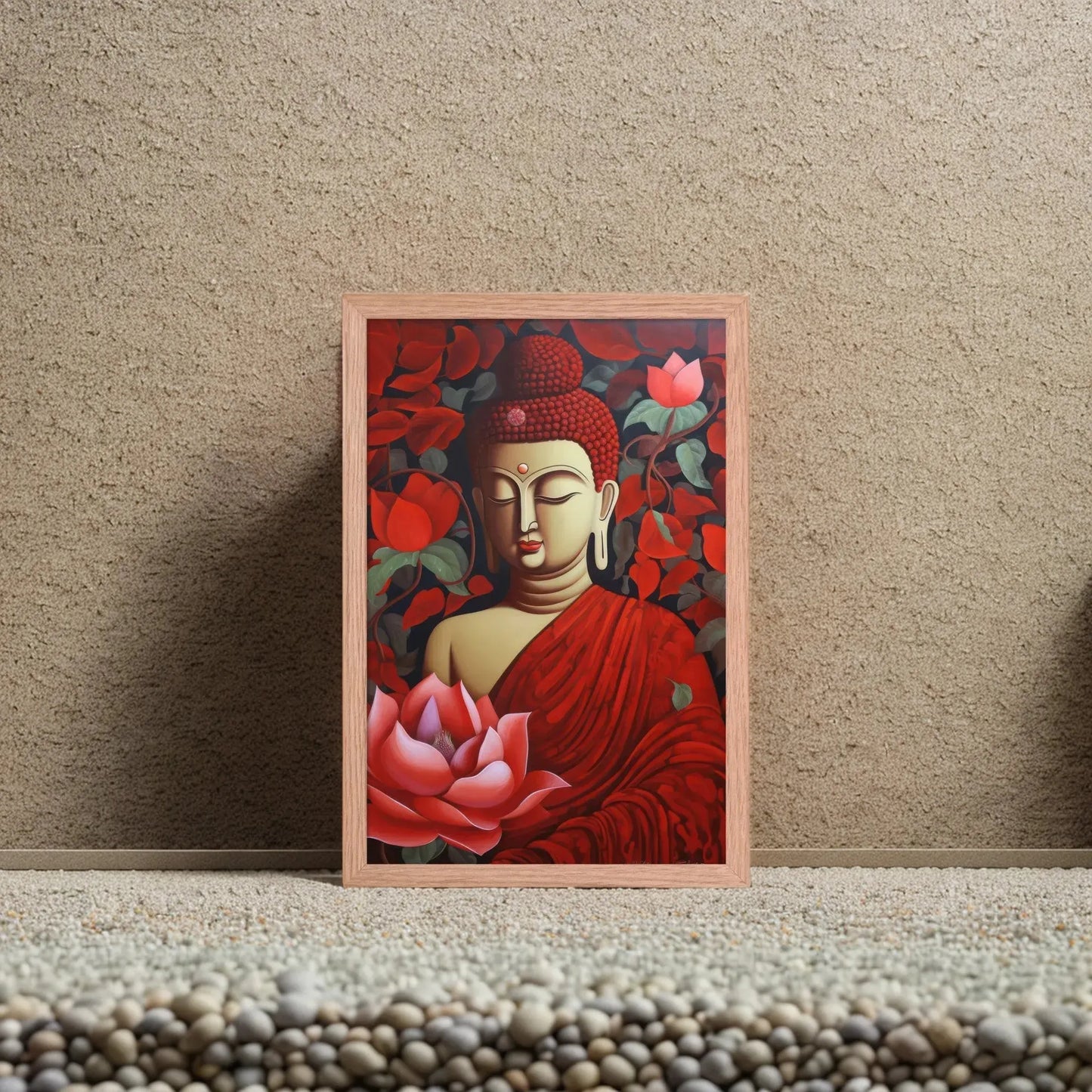 Red Buddha Painting - ZenArtBliss.com | Find Tranquility in a Sea of Red -ZenArtBliss