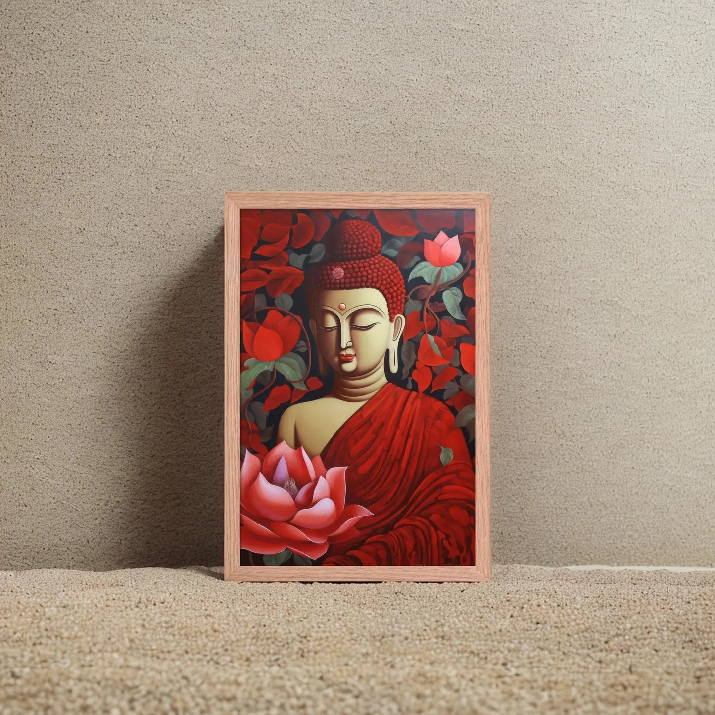 Red Buddha Painting - ZenArtBliss.com | Find Tranquility in a Sea of Red -ZenArtBliss