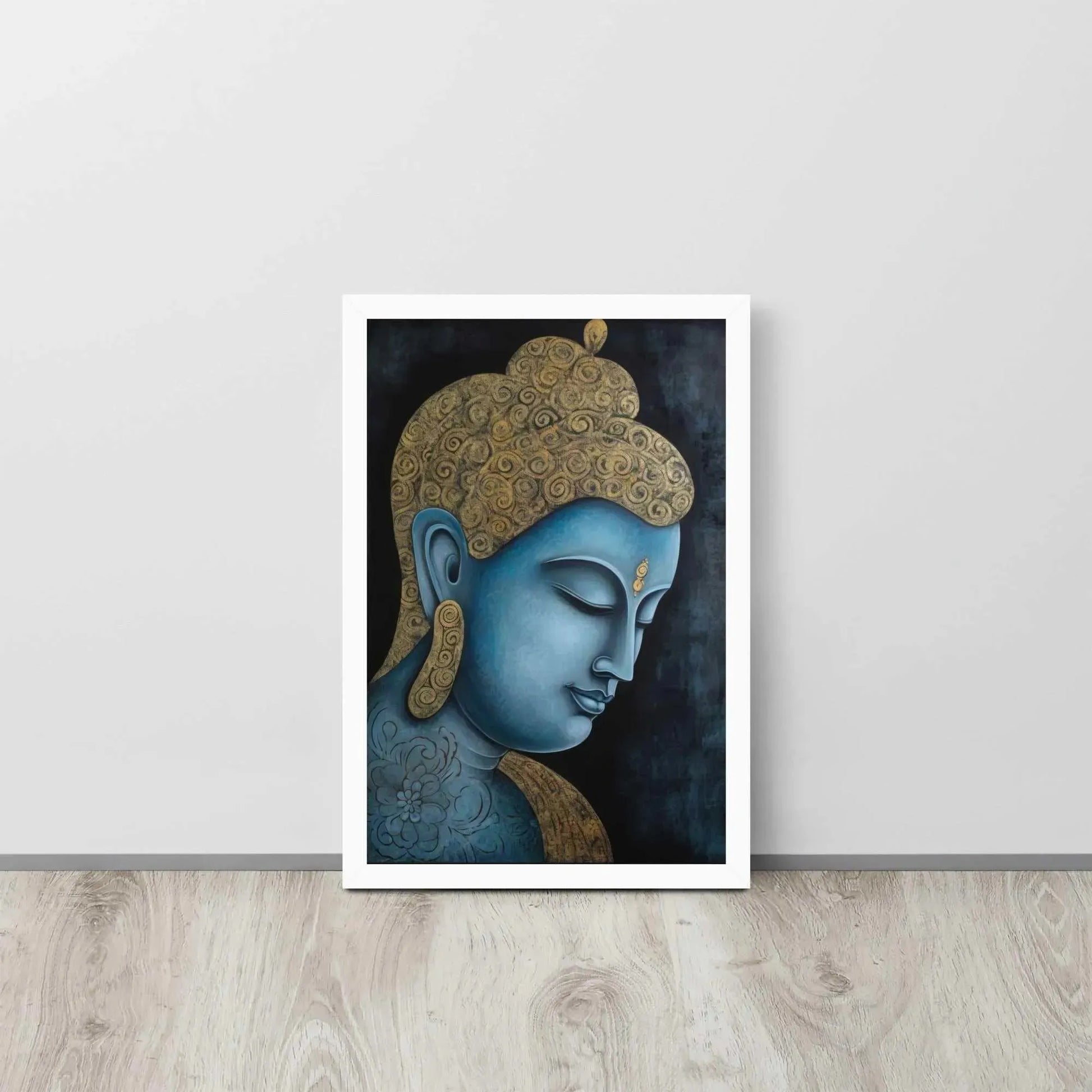 Tibetan Blue Buddha Painting – ZenArtBliss.com | Wall Art Decor for Meditation, Yoga. -ZenArtBliss