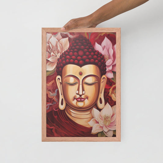 Traditional Buddha Print: Lotus Flowers, Inner Peace – ZenArtBliss -ZenArtBliss