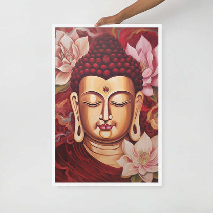 Traditional Buddha Print: Lotus Flowers, Inner Peace – ZenArtBliss -ZenArtBliss